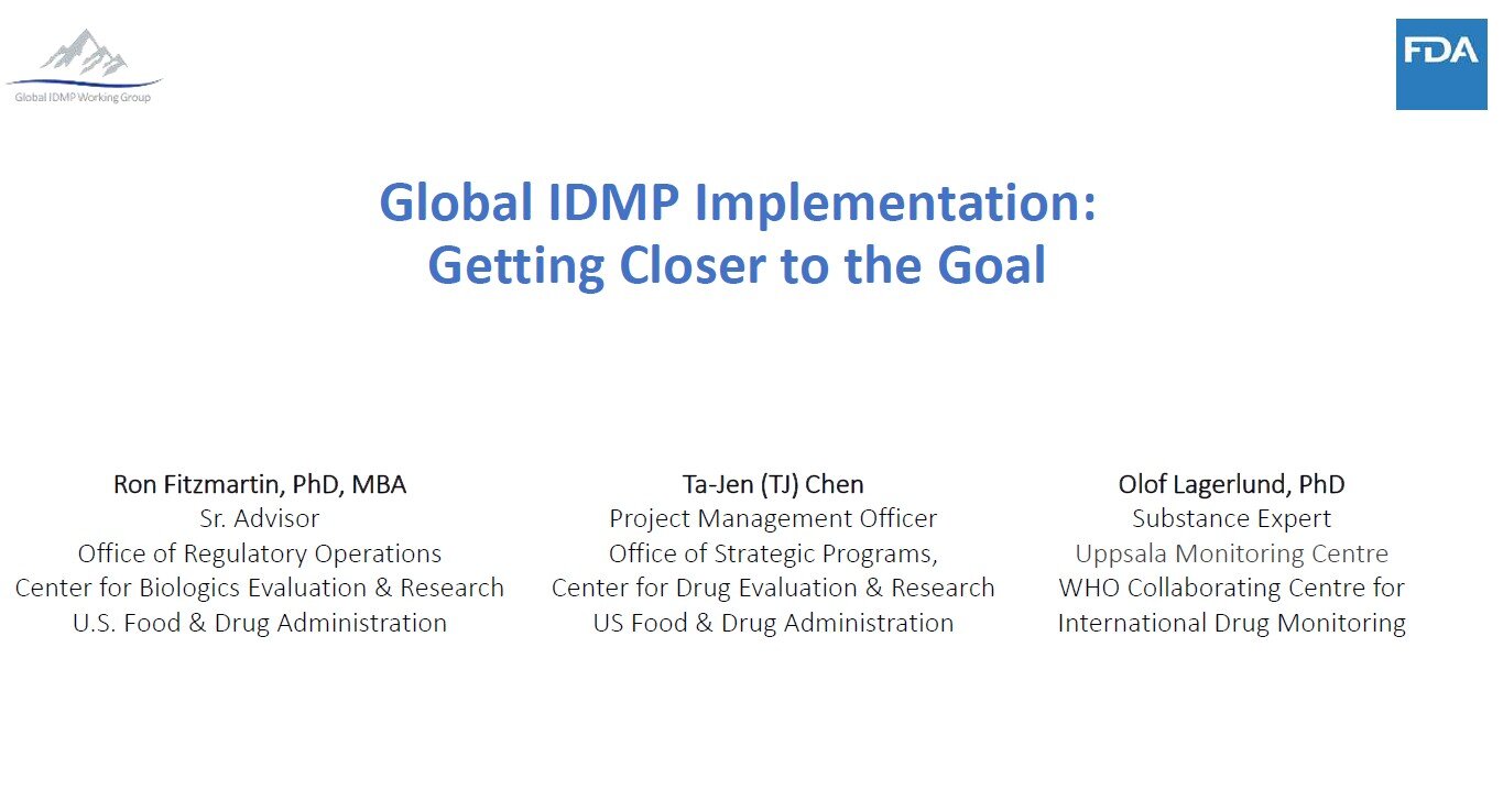 Global IDMP Implementation – Getting Closer to the Goal