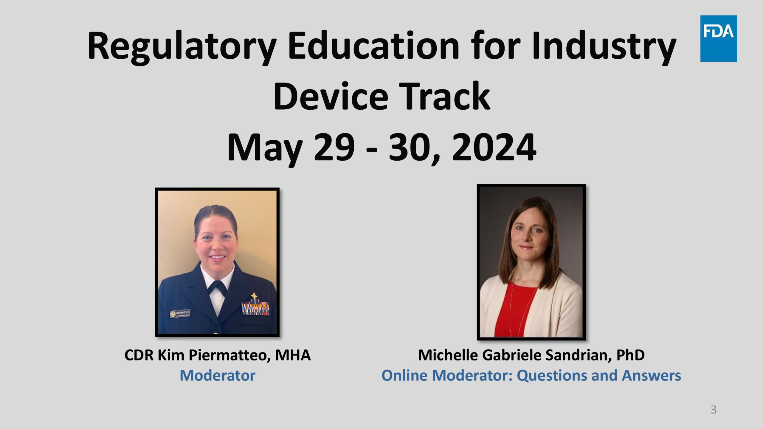 FDA Regulatory Education for Industry (REdI) 2024 Conference – Devices Track