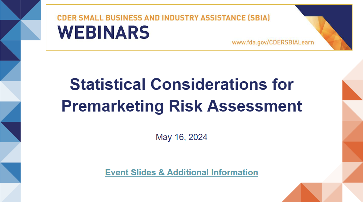 Statistical Considerations for Premarketing Risk Assessment